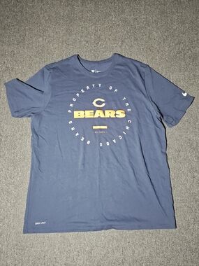 Nike x NFL Mens Size XL Blue Chicago Bears Shirt Short Sleeve Crew Team Apparel
